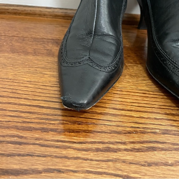 Burberry Vintage Black Bootie Pointed Toe Pup Heel Size EU 40 US 8 - Picture 6 of 13